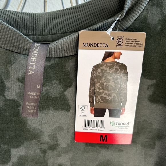 Mondetta Ladies' Lightweight Crewneck sweatshirt Active Top NEW - Picture 6 of 6